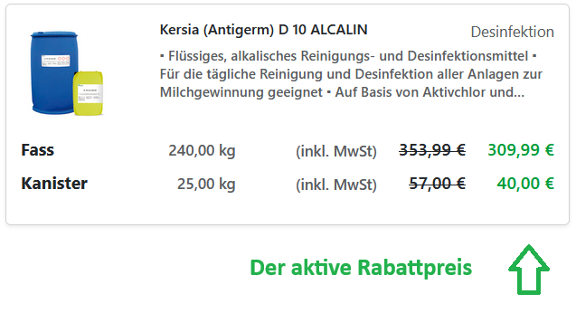 Darstellung der Rabattpreise